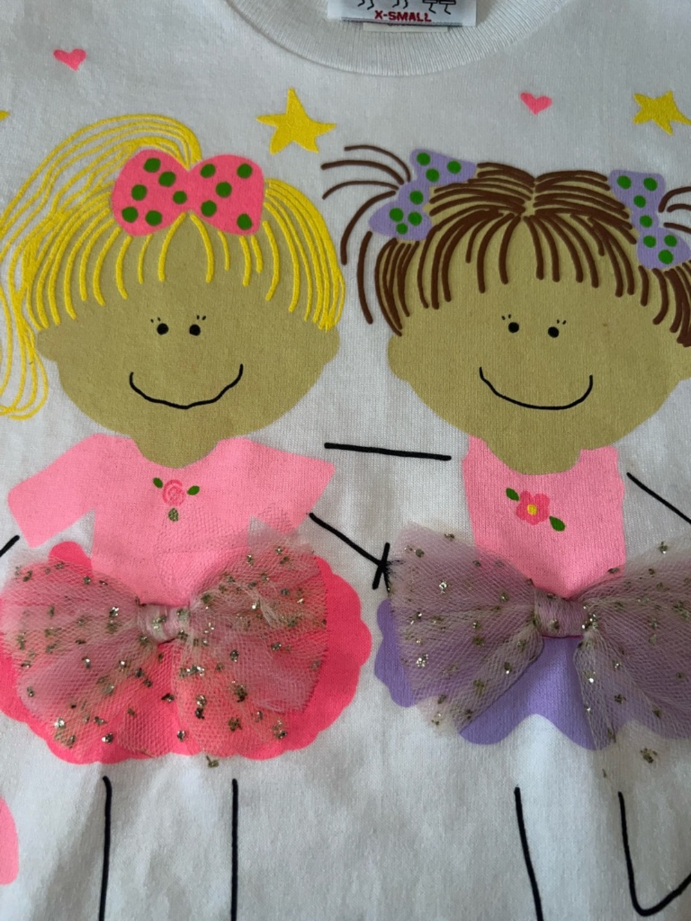Vintage Screenprinted Kids Ballerina Buddies T-Shirt Pink and Purple Accents - Picture 3 of 3